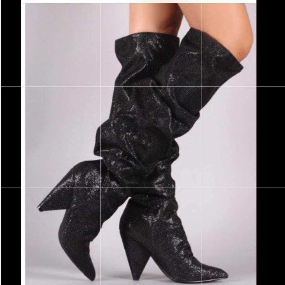 INC Ruching “Geri” Rhinestone🤩❤️ Metallic Boots